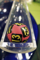 Lottery balls during extraction