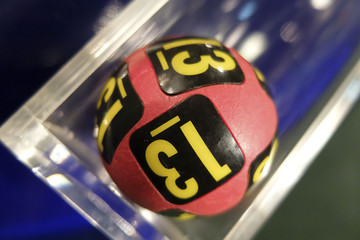 Lottery balls during extraction