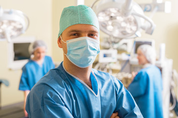 Surgeon in procedure room