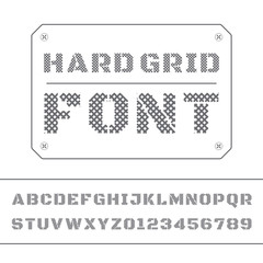 Mesh font alphabet. Vector mesh letters and numbers.