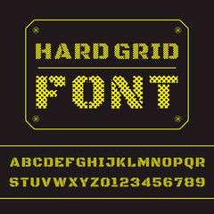 Naklejka premium Mesh font alphabet. Vector mesh letters and numbers.