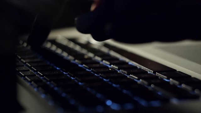 hands typing on computer russian keyboard