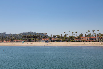 Palm Trees and Resort on Santa Barbara Beach