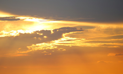 Sunset and clouds background in the evening
