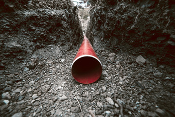 red sanitation  pipe