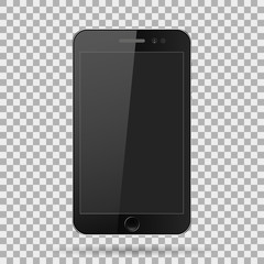 smartphone realistic, mobile phone with a blank screen, on isolate background, stylish vector illustration EPS10