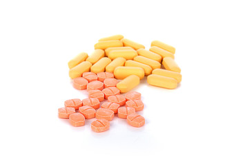 medical tablets isolated on white background