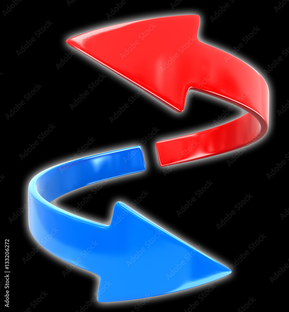 Poster two arrows. image with clipping path