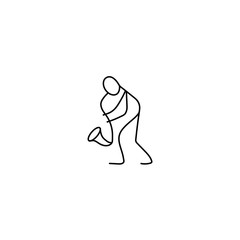 Stick fgure man paying saxophone vector.
