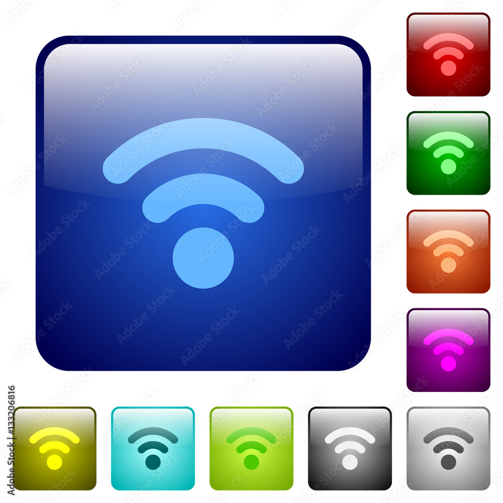 Poster radio signal color square buttons
