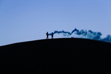 young rebels - blue smoke silhouette