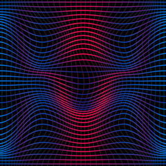 Colorful abstract line wave seamless pattern. Texture with wavy, billowy lines for your designs. Vector illustration. 