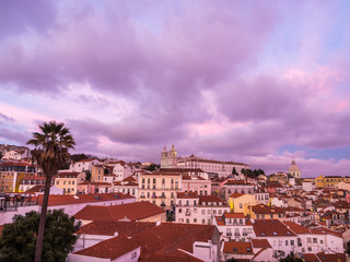 Obraz premium Cityscape of Lisbon, Portugal, seen from Portas do Sol