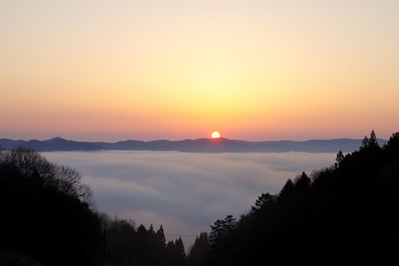 雲海　朝焼け