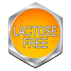 Lactose free Button - 3D illustration