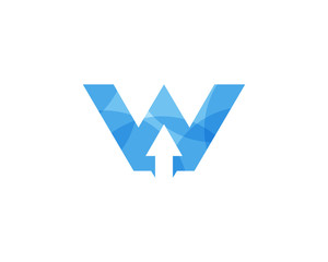 Initial Letter W Arrow Up Logo Design Element