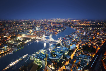 Naklejka premium London aerial view with Tower Bridge, UK