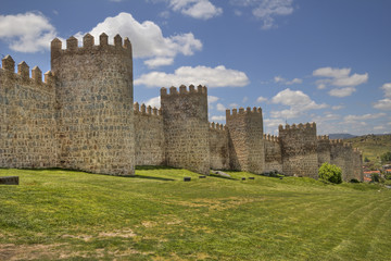 Fototapeta na wymiar Ancient city walls of Avila, Spain