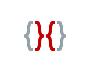 Initial Letter X Code Logo Design Element