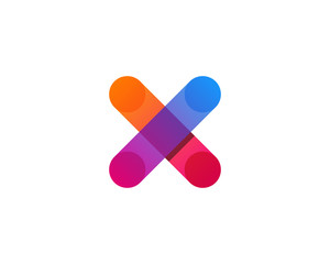 Initial Letter X Modern Gradient Logo Design Element