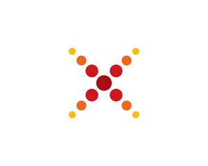 Initial Letter X Dot Circle Logo Design Element