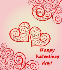 Beautiful card for Valentines day with lacy hearts