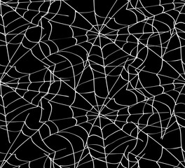 Obraz premium Spiderweb black invert seamless pattern.