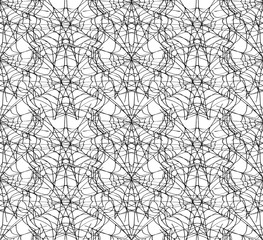 Spiderweb white seamless pattern.