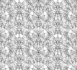 Spiderweb white seamless pattern.