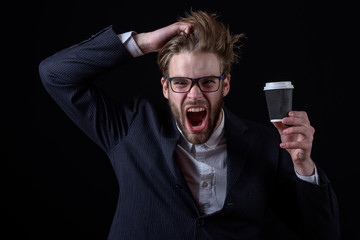 angry business man in suit