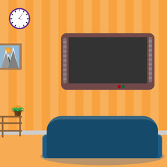 Living room interior in flat style