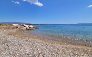 beach at Dream's island Eretria Euboea Greece