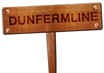 Dunfermline road sign, 3D rendering