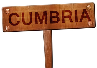 Cumbria road sign, 3D rendering