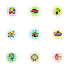 Entertainment for children icons set