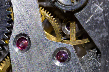 Macro cog clockwork mechanism closeup micro workings of watch wi