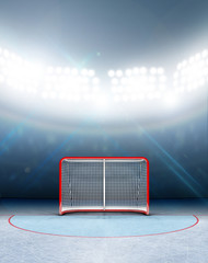 Naklejka premium Ice Hockey Goals In Stadium