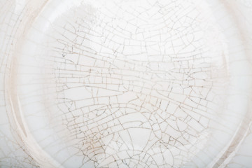 White handmade crackled plate texture