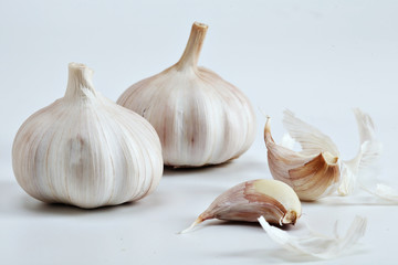 Fresh Garlic on White Background