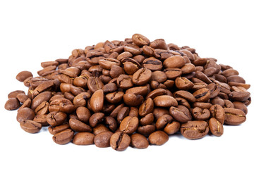 Pile of roasted coffee beans