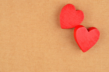 Heart on cardboard background