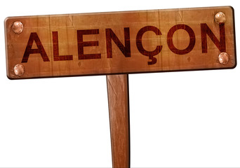 alencon road sign, 3D rendering