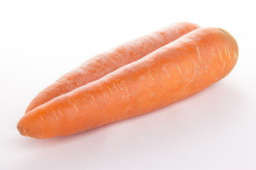 two orange carrots view