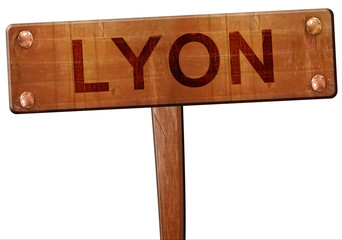 lyon road sign, 3D rendering