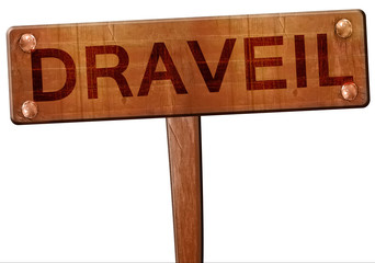 draveil road sign, 3D rendering