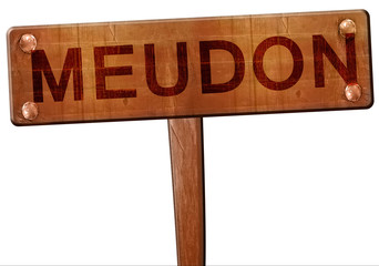 meudon road sign, 3D rendering