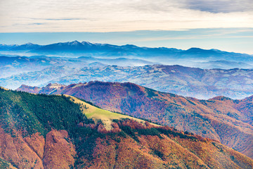 Landscape with colorful mountain ranges