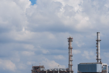 view oil refinery blue sky backgound ,Industrial zone,Energy pow