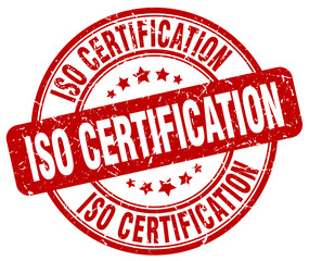 iso certification red grunge stamp