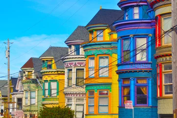 Foto op Canvas San Francisco Painted Victorian Houses © Ian